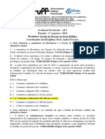 GestÃ£o de Pessoas no Setor PÃºblico - AP1 - 2015.1; 2015.2 e 2016.1