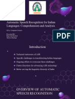 Automatic Speech Recognition For Indian Languages: Comprehension and Analysis