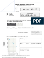 Arithmetic Sequence Explicit Formula Guided Notes PDF