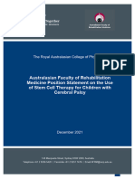 Position Statement On The Use of Stem Cell Therapy For Children With Cerebral Palsy