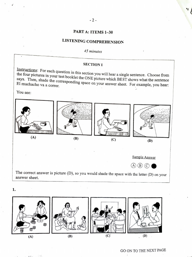 CSEC Spanish Paper 1 Listening Guide | PDF | Question | Human Communication