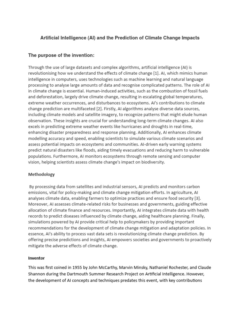 AI's Role in Predicting Climate Change | PDF | Artificial Intelligence ...
