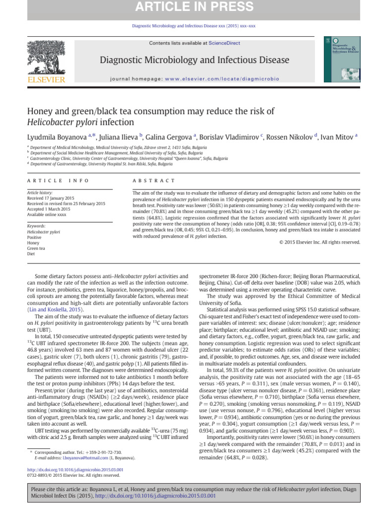 J Diagmicrobio 2015 03 001 PDF Yogurt Indigestion