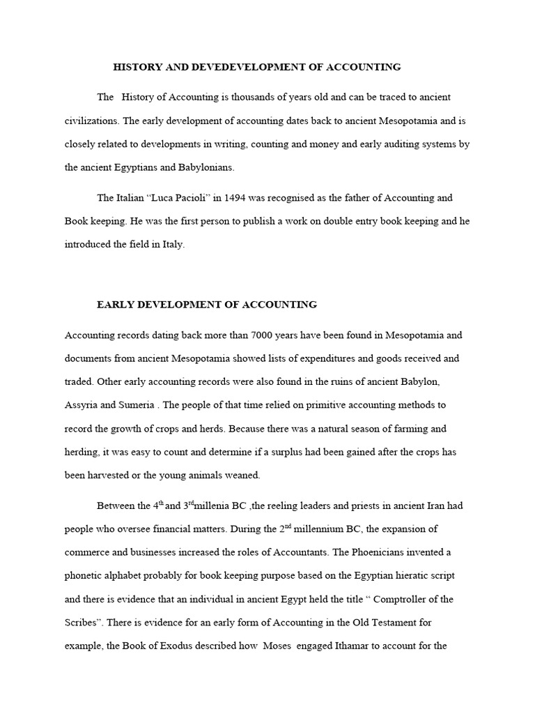 History of Accounting Development | PDF | Financial Services | Economies