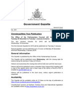 Government Gazette: Christmas/New Year Publication