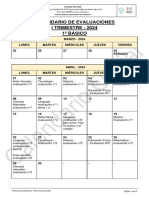 Calendario de Evaluaciones I Trimestre 2024