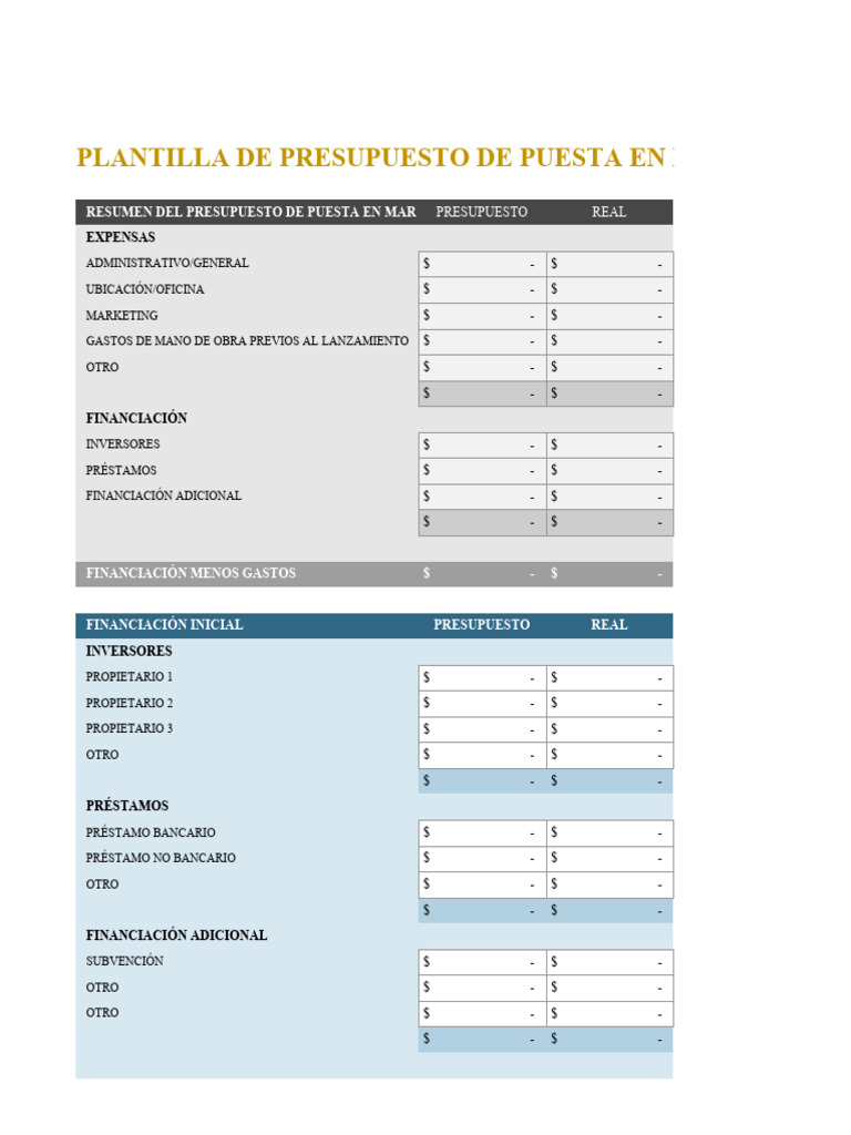 Plantilla de Presupuesto | PDF | Presupuesto