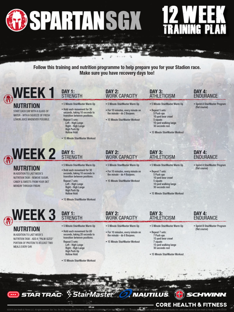 Spartan SGXStairMaster Training GuideStadion PDF Candy Foods