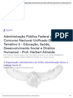 Organização Administrativa Da União Administração Direta e Indireta (Parte 2)