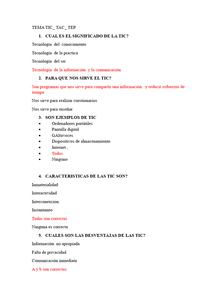 TIC, TAC y TEP: Definiciones y Ejemplos | PDF | Tecnología de ...