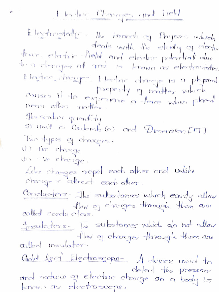 Electric Charge and Field | PDF