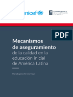 Mecanismos de Aseguramiento: de La Calidad en La Educación Inicial de América Latina