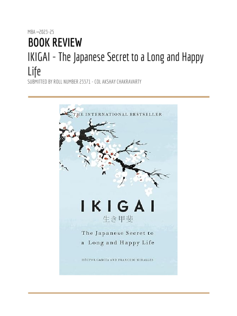 Ikigai Book Review Pdf Concept Narrative