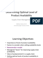 Determining The Optimal Level of Product Availability