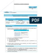 Planificación de La Sesión de Aprendizaje