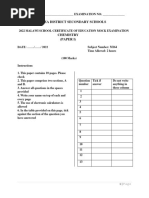 MSCE Mathematics Paper 1 2022/23 | PDF | Geometry | Mathematical Concepts
