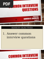 Common Interview Questions