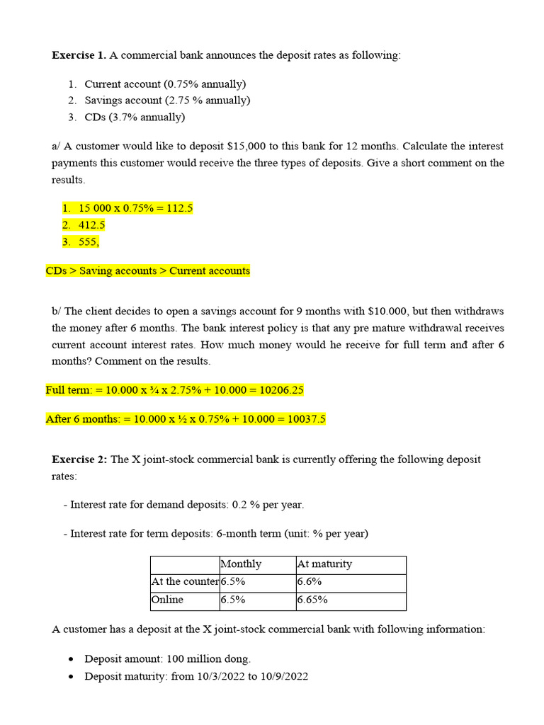 Secured Exercises | PDF | Debits And Credits | Banks