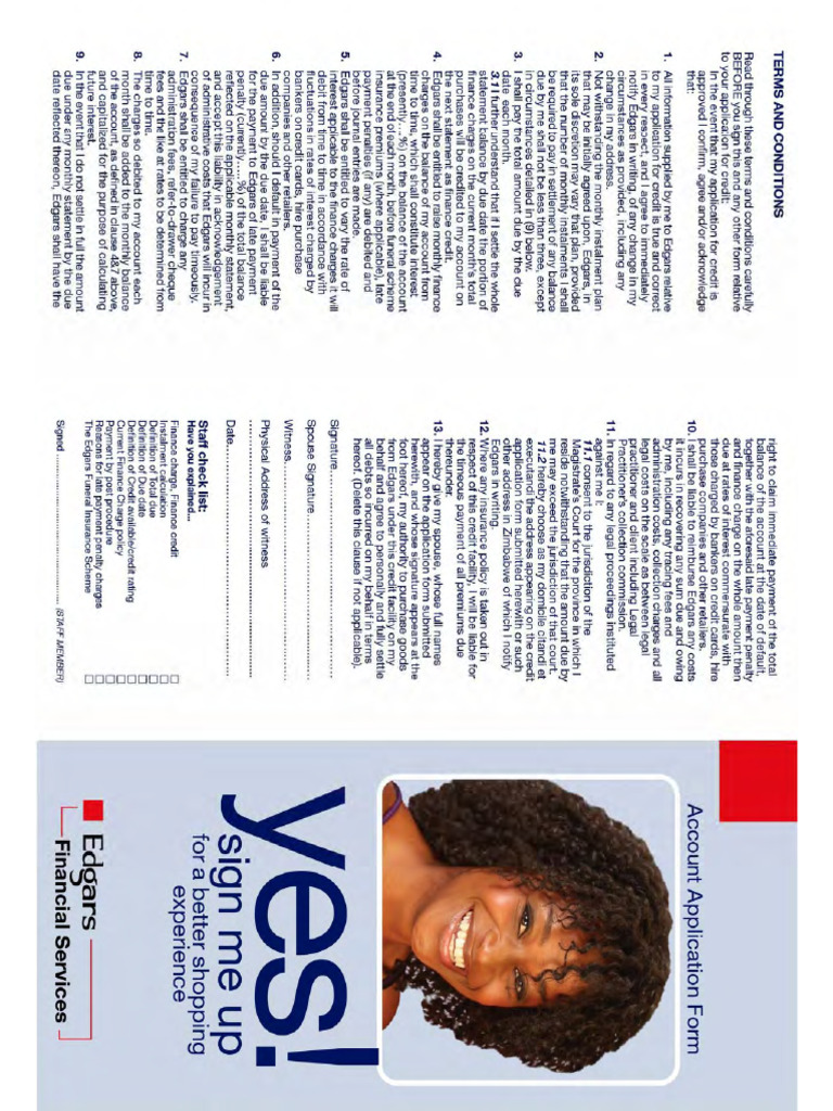 Edgars Account Application Form PDF