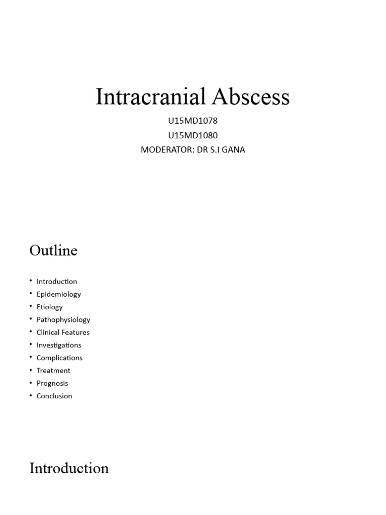 Intracranial Abscess Overview and Insights | PDF