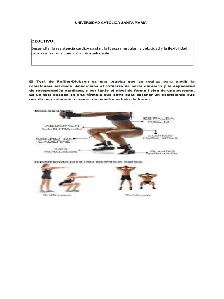 Test de Ruffier-Dickson para Evaluar Fitness | PDF