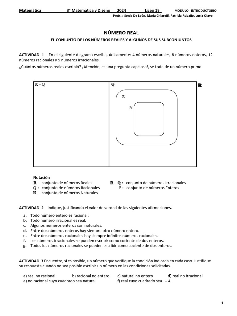 Módulo Introductorio Número Real | PDF | Conjunto (Matemáticas ...