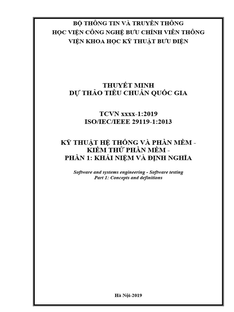 Thuyet minh du thao tcvn kiem thu phan mem p1 pdf