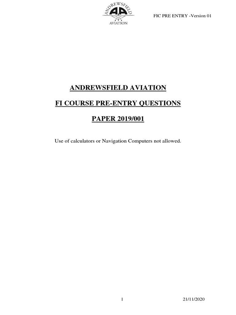 5.ANDREWSFIELD AVAITION PRE ENTRY TEST WITHOUT Answers | PDF | Visual ...