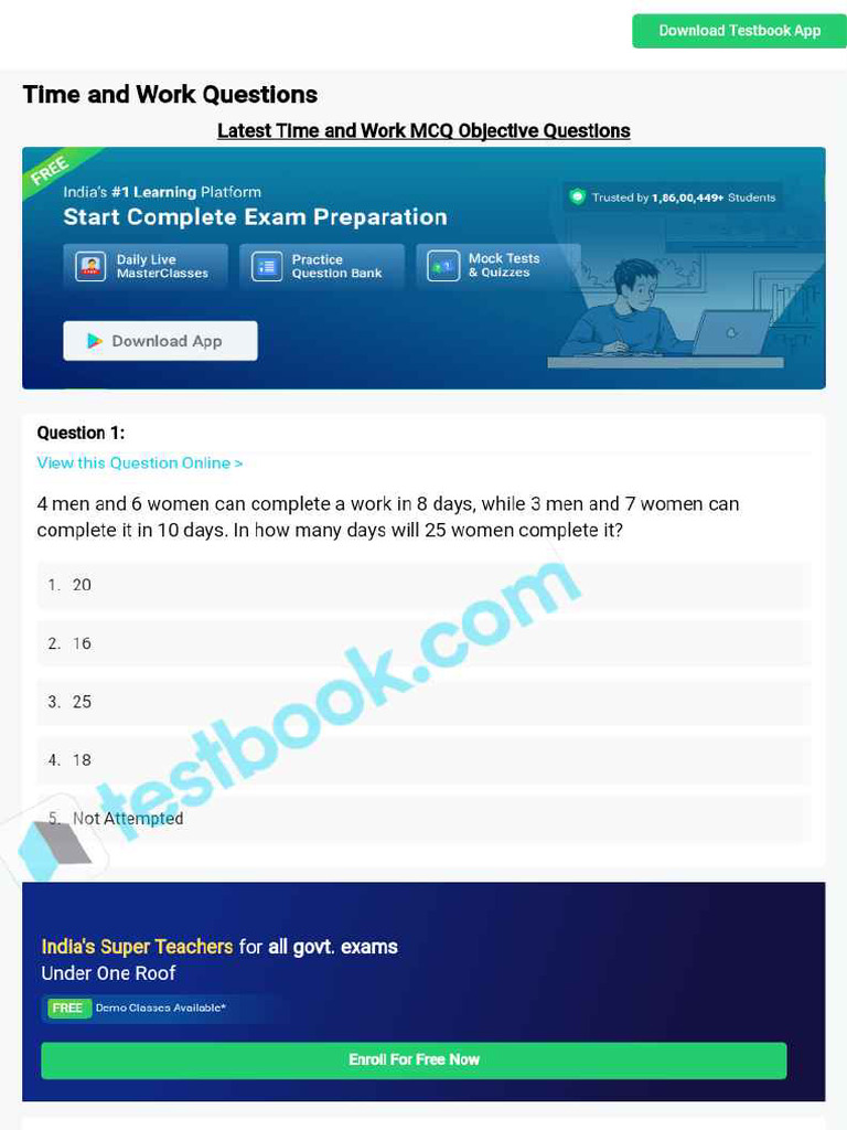 Mcq on time and work 5eea6a1039140f30f369e855 pdf