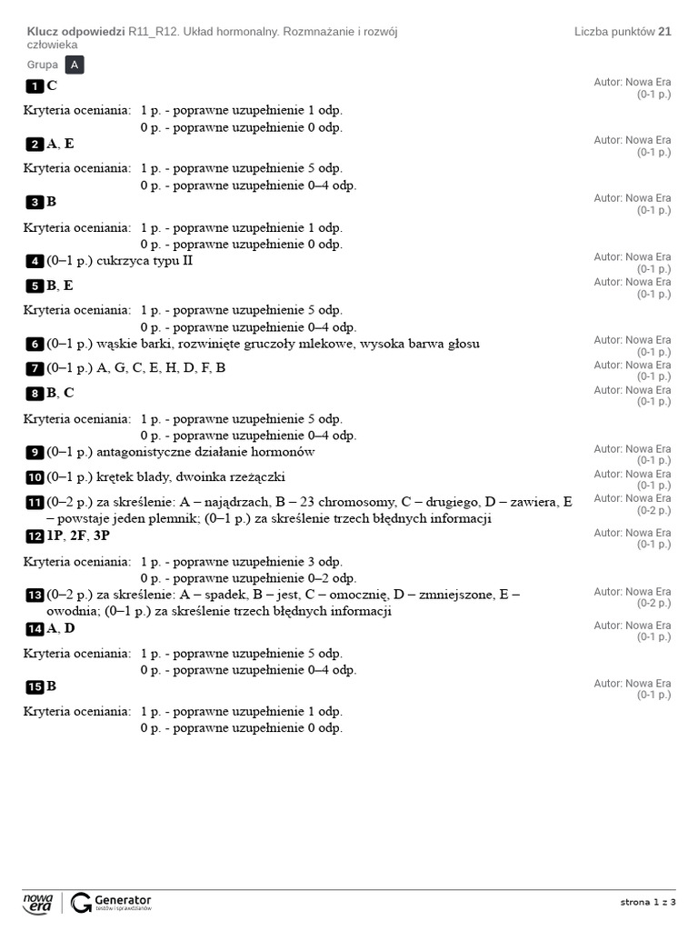 R11 - R12. Układ Hormonalny. Rozmnażanie I Rozwój Człowieka Klucz ...