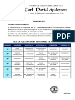 Rol de Pruebas Mensuales I-B Primaria - 2024