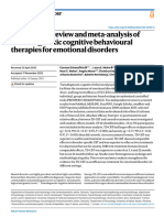 A Systematic Review and Meta-Analysis of Transdiagnostic Cognitive Behavioural Therapies For Emotional Disorders