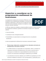 Aspectos A Considerar en La Programación Multianual de Inversiones