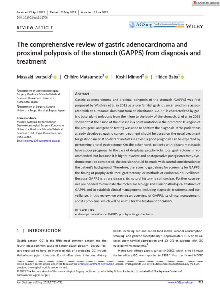 Overview of GAPPS: Diagnosis and Treatment | PDF | Cancer | Pathology