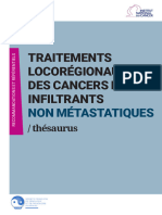 Traitements Locorégionaux Des Cancers Du Sein Infiltrants: Non Métastatiques