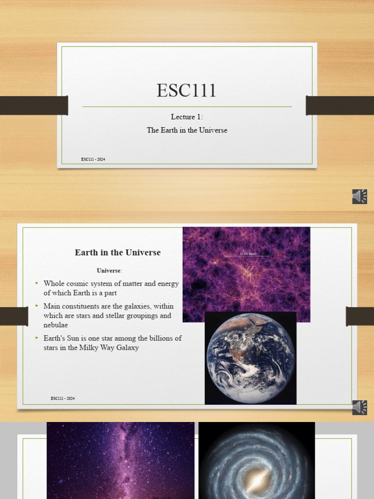 ESC111+Lecture+1+ +Earth+in+the+Universe | PDF | Meteoroid | Solar System