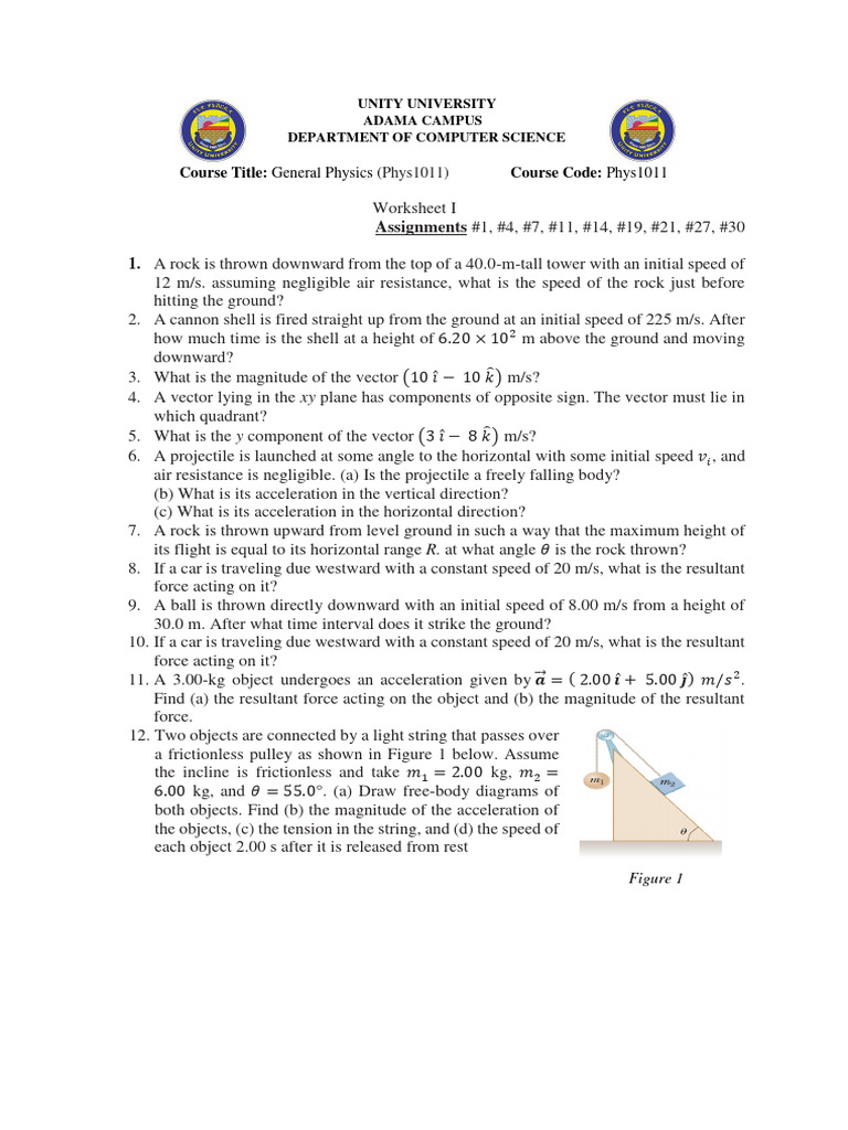 General physics worksheet for freshman unity pdf force momentum