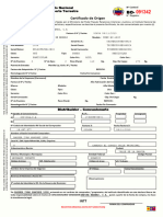 Formato de Certificado de Origen Rayner