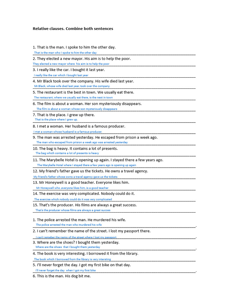 Kami Export - RElative Clauses | PDF