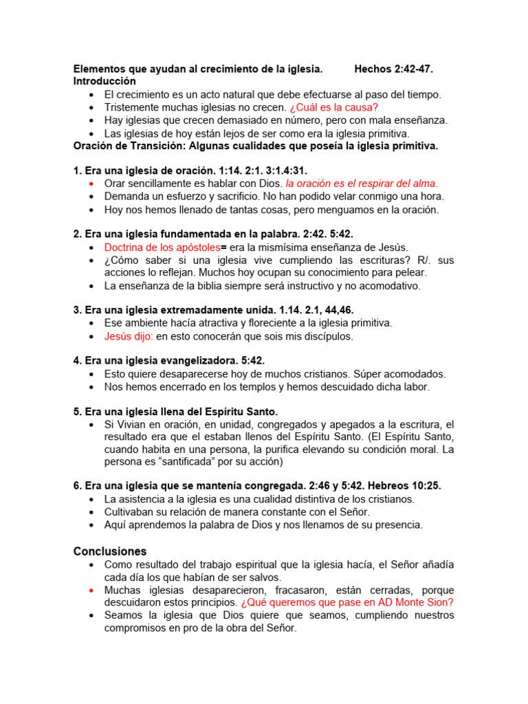 Crecimiento de la Iglesia Primitiva | PDF | Oración | Iglesia cristiana