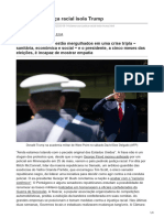 Clamor por justiça racial isola Trump