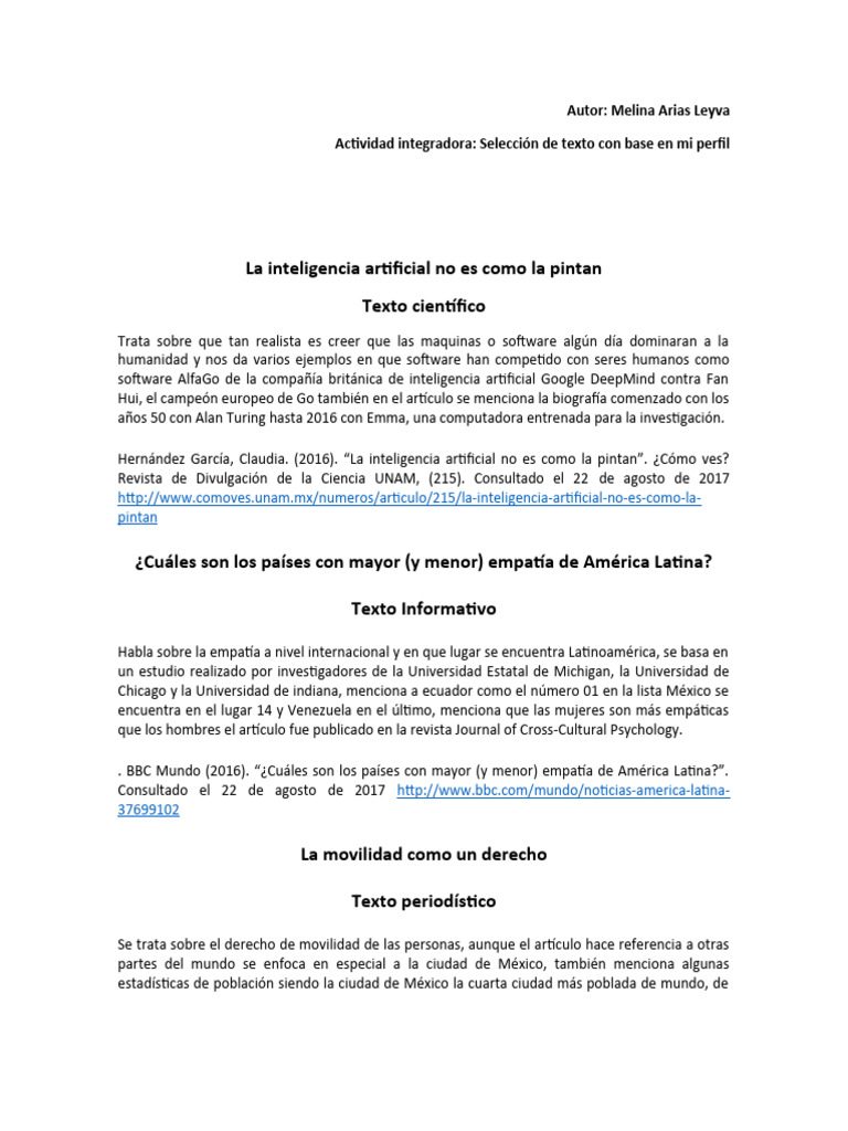 AriasLeyva - Melina - M2S2 - Textoacordeamiperfil | PDF | Inteligencia ...