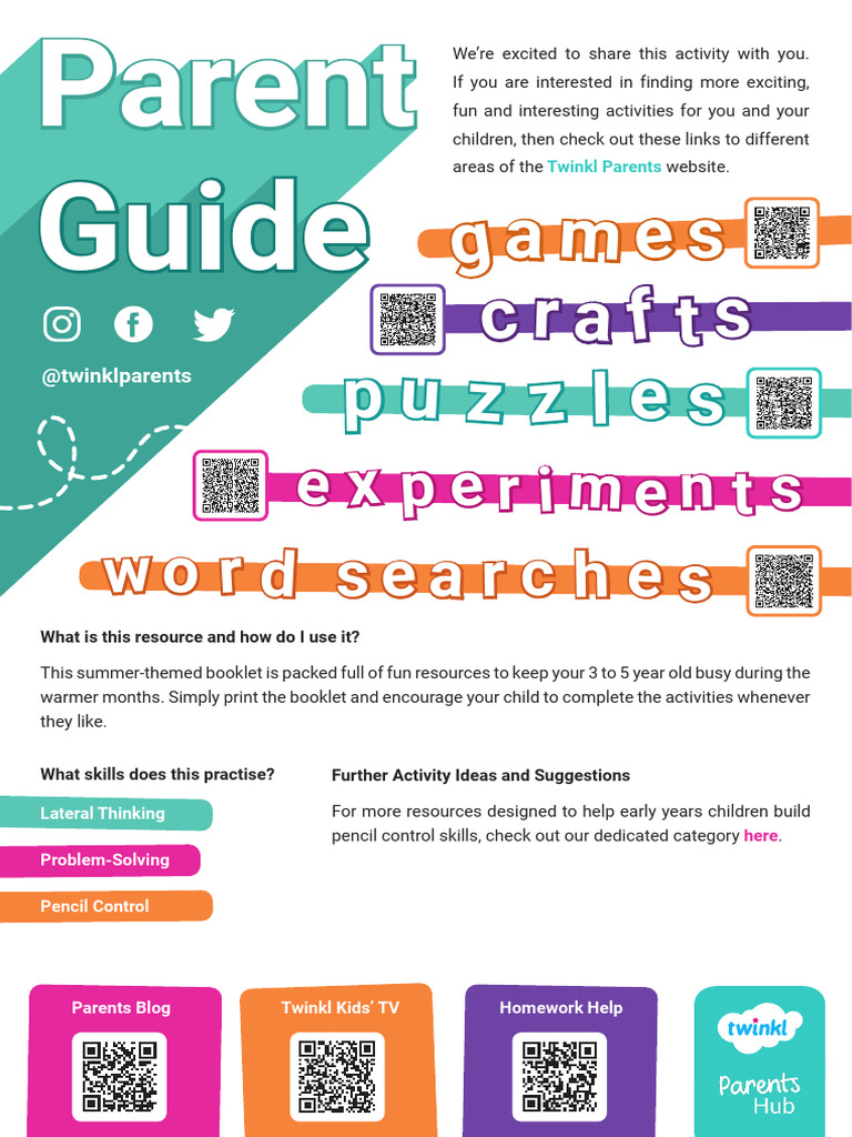 My Summer Fun Activity Booklet Ages 3 5 - Ver - 1 | PDF