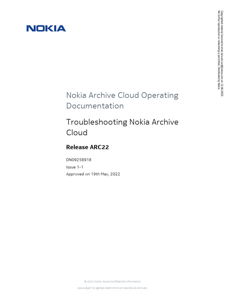Troubleshooting Nokia Archive Cloud | PDF | Backup | Shell (Computing)