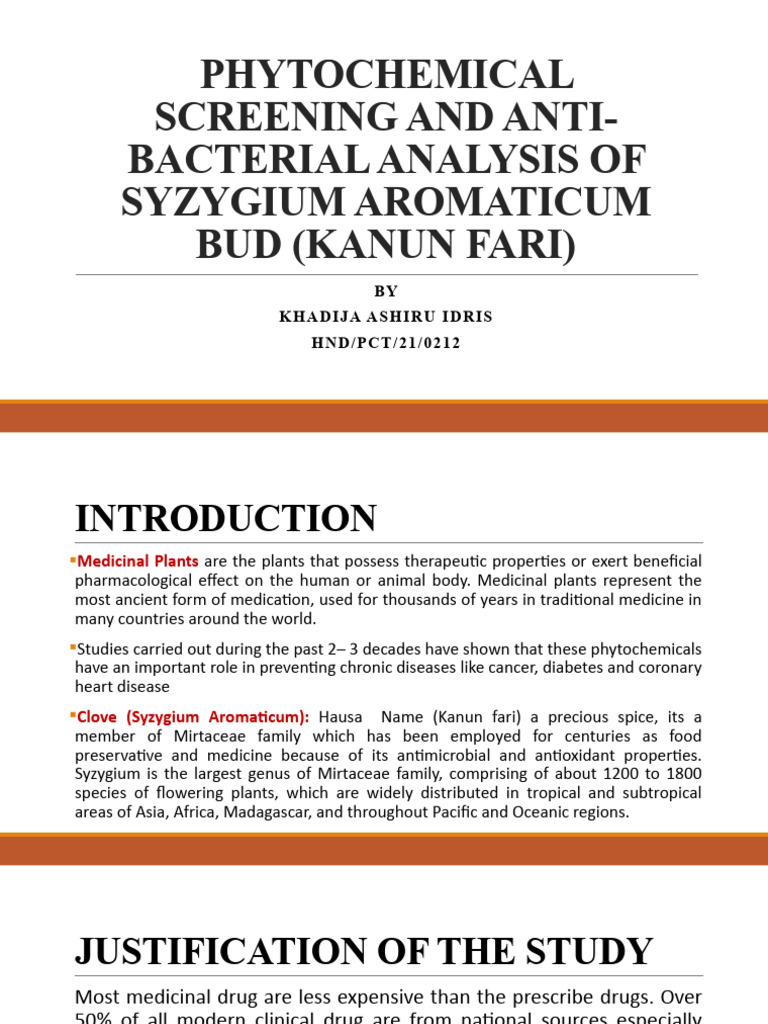 Phytochemical and Antibacterial Study of Kanun Fari | PDF | Clove ...