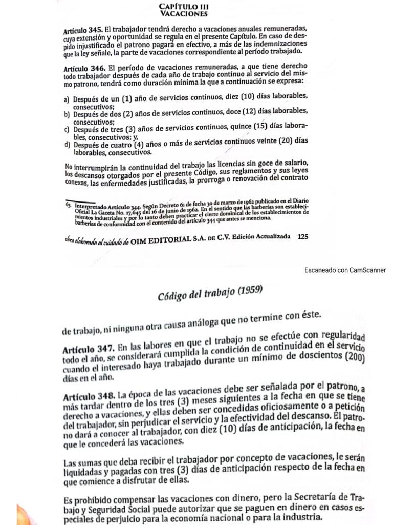 Vacaciones Y Salario Pdf