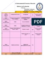 Rubrica DE EVAL. I PARCIAL