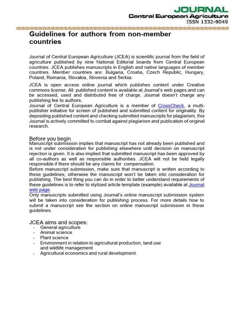 Journal Guidelines For Authors