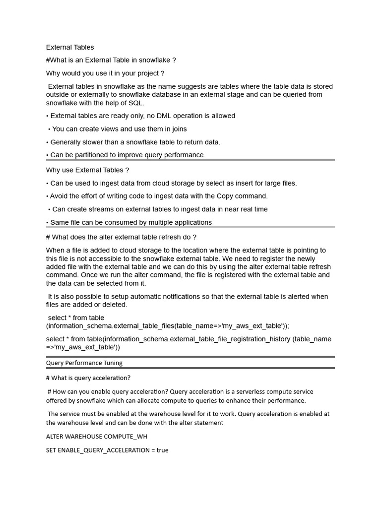Snowflake interview questions pdf computer file table database 