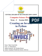 Creating An Invoice in Python CS Project Class 11